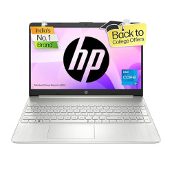 HP 15s 12th Gen Intel Core i5, 15/6inch (39.6 cm) 8GB RAM | 512GB SSD |  Intel Iris Xe Graphics, Backlit Kb, (Win 11 Home, Natural Silver, 1.69kg), fq5202TU 